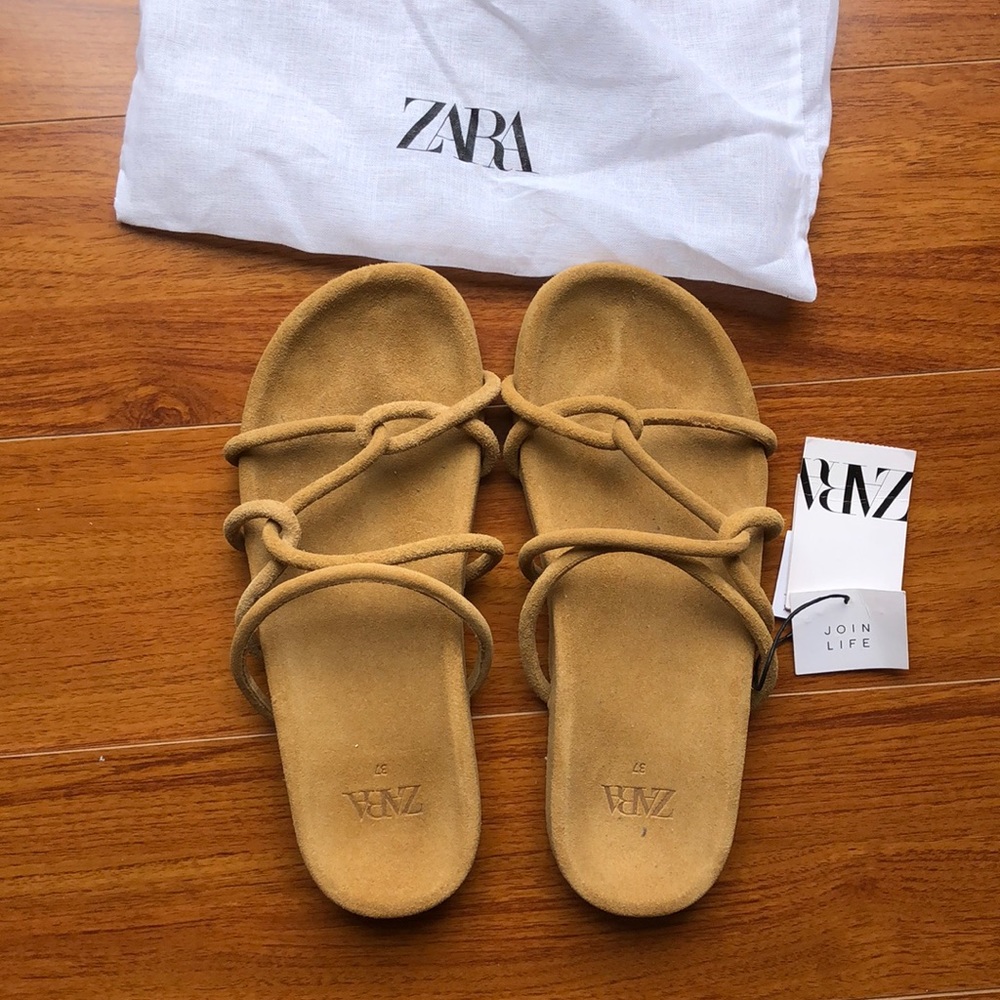 NWT Zara Leather Sandals 6.5